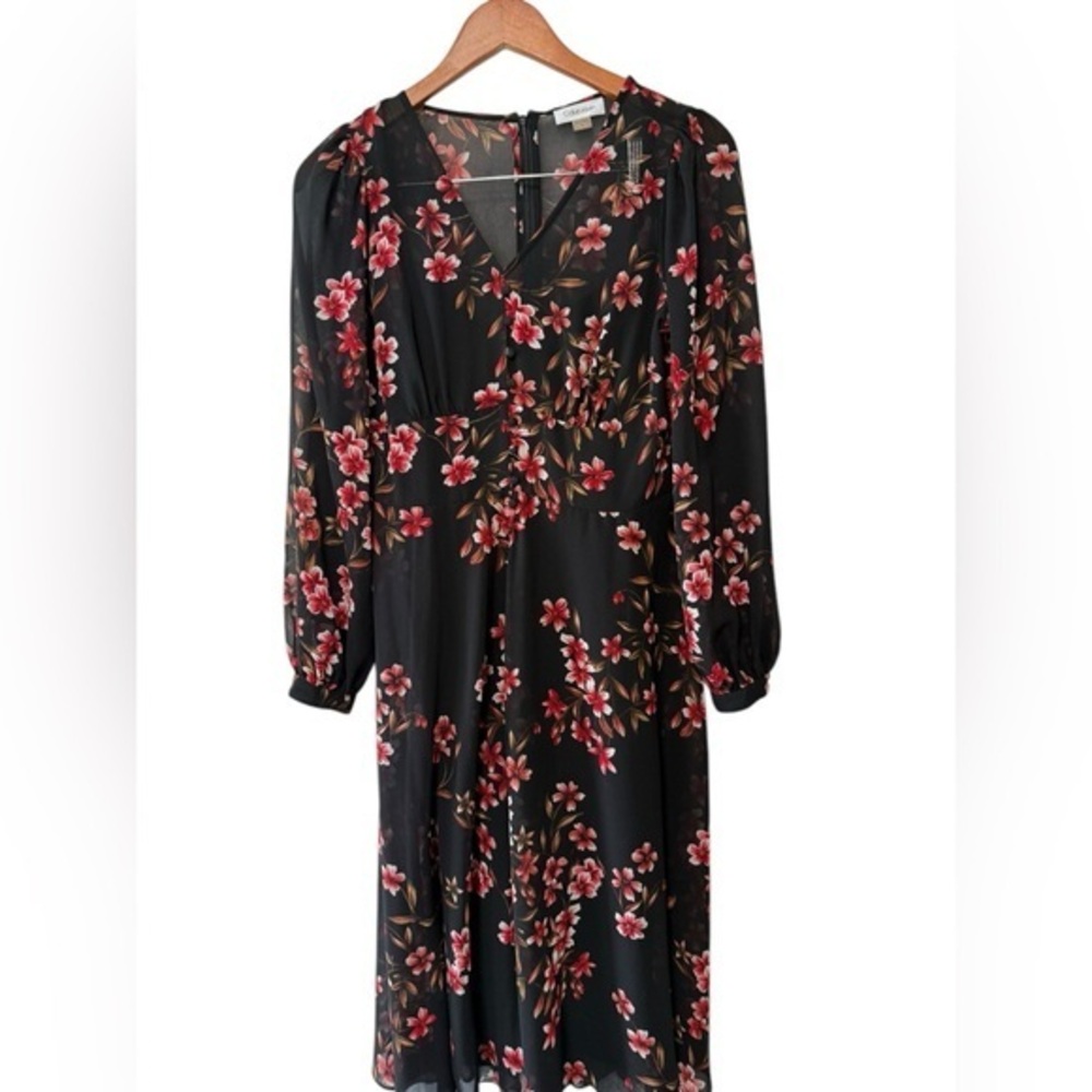 Calvin Klein Long Sleeve Dress Floral Dress Size 4